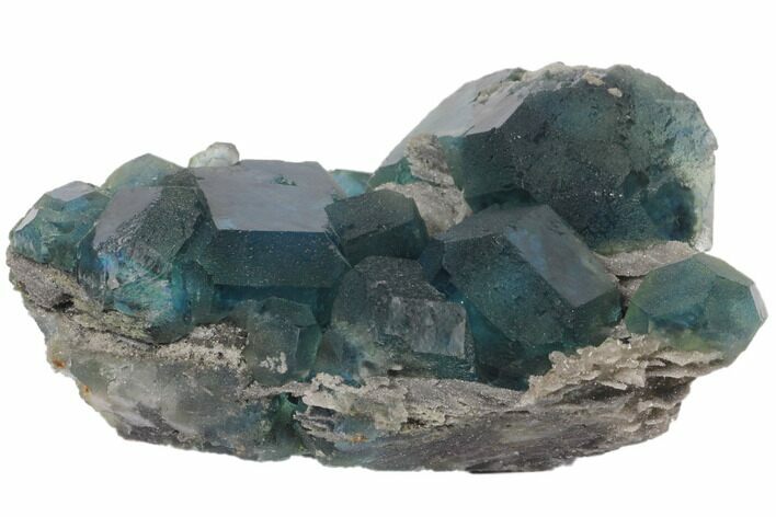 Blue-Green Fluorite on Sparkling Quartz - China #120335